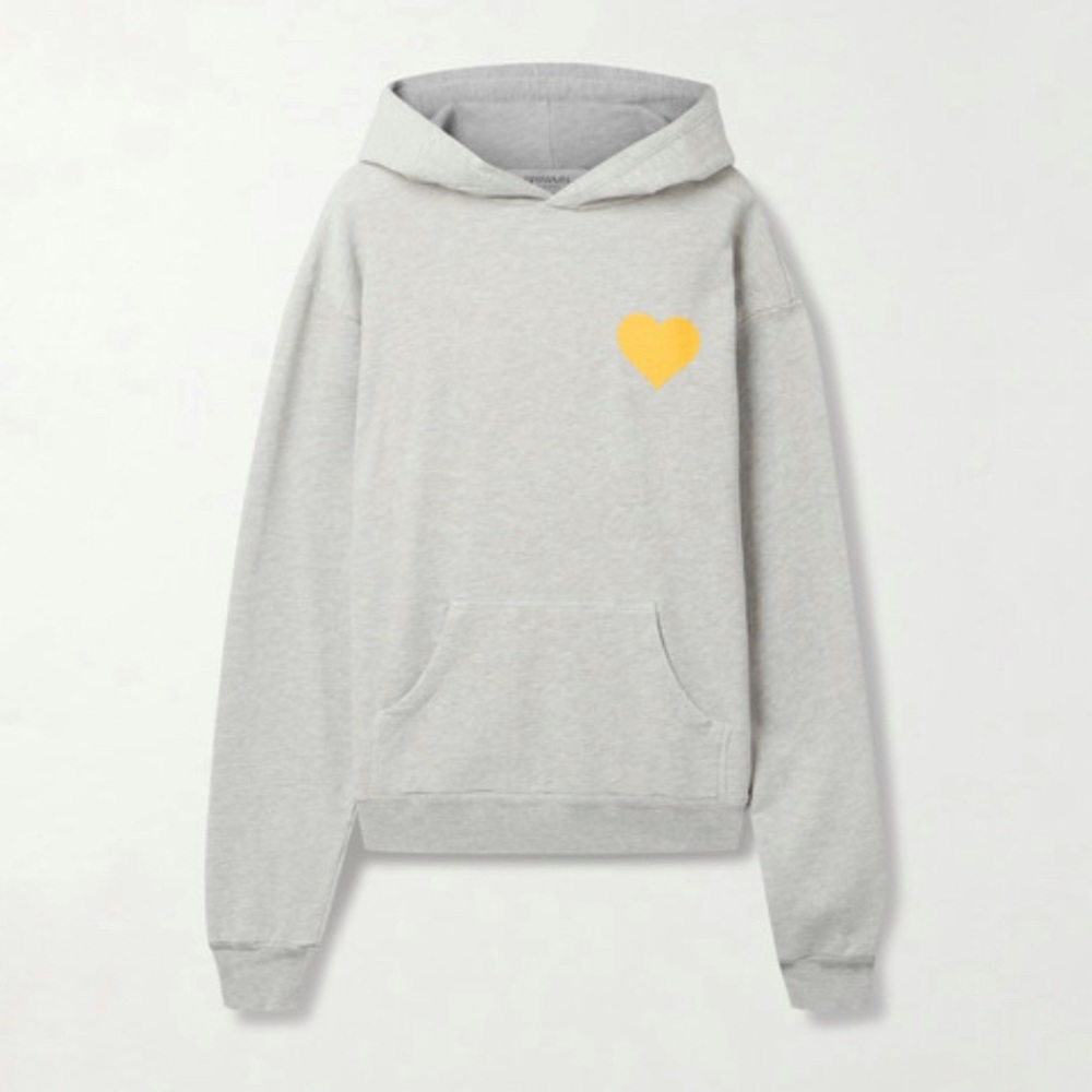 Gray Hoodie with Yellow Heart